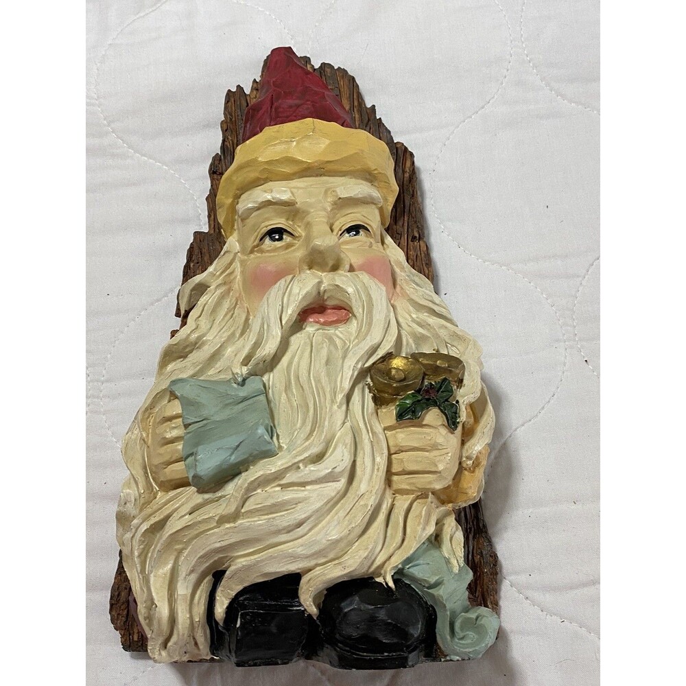Santa Clause Windsor Collection Resin Wood Spirit for Shelf or Wall 10” Tall